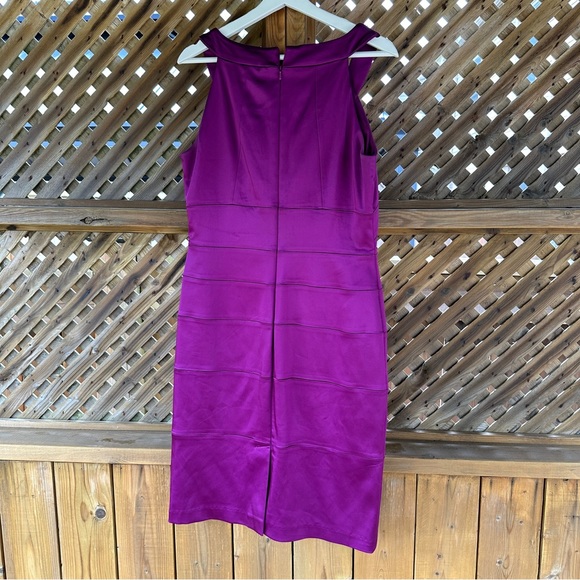 Jax mother of the bride groom magenta satin w dress classy - size 12 sleeveless - Picture 2 of 10